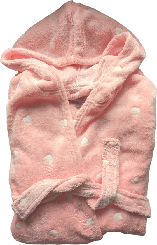 Cocodream dames badjas fleece - Dots - M - Grijs