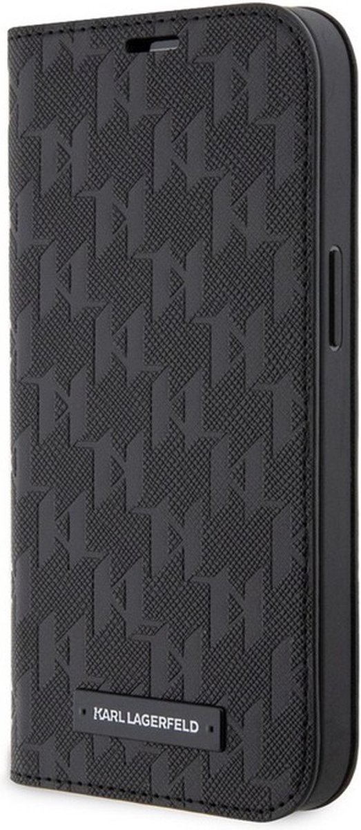 Karl Lagerfeld Saffiano Monogram Book Case - Apple iPhone 13 Pro (6.1") - Zwart