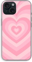 Case Company® - Hoesje geschikt voor iPhone 15 hoesje - Hart Roos - Soft Cover Telefoonhoesje - Bescherming aan alle Kanten en Schermrand