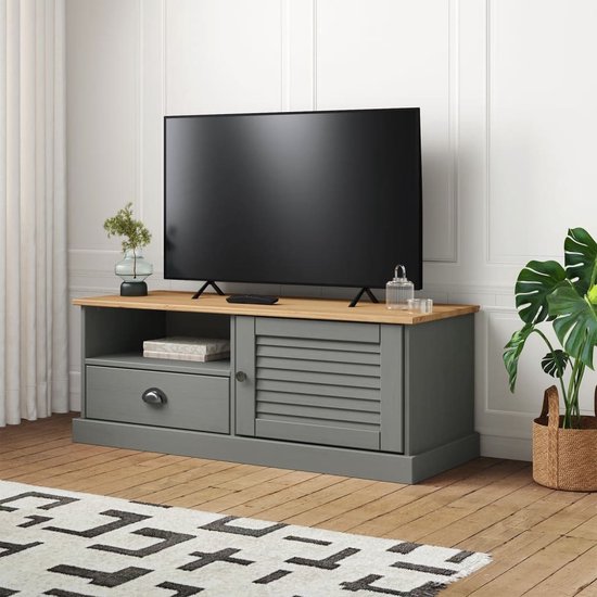 The Living Store VIGO Houten Tv-Meubel - 106 x 40 x 40 cm - Grijs