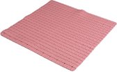Urban Living Badkamer/douche anti slip mat - rubber - voor op de vloer - oud roze - 55 x 55 cm