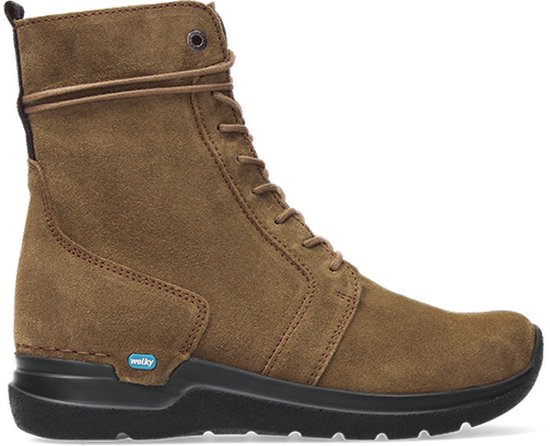 Wolky Hoge veterschoenen Bluff donker taupe suede bol