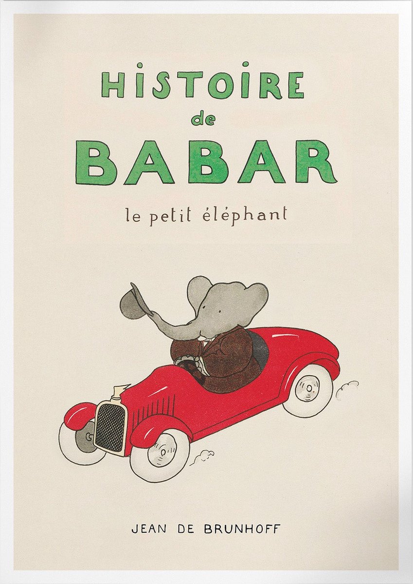 Pepperwall Histoire De Babar (Babar de Olifant) | Poster | A3: 30 x 40 cm Multikleur