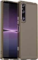 Mobigear Hoesje geschikt voor Sony Xperia 1 V Telefoonhoesje Hardcase | Mobigear Crystal Backcover Shockproof | Schokbestendig Xperia 1 V Telefoonhoesje | Anti Shock Proof - Grijs