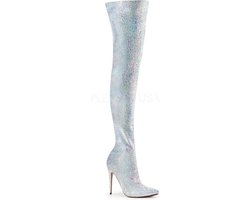 COURTLY-3015 - (EU 36 = US 6) - 5 Glitter Thigh High Boot, 1/3 Side Zip
