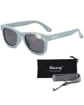 Maesy - lunettes de soleil bébé Indi - 0-2 ans - courbure souple - élastique réglable - protection UV400 polarisée - garçons et filles - lunettes de soleil bébé carrées - bleu clair