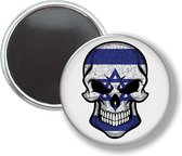 Button Met Magneet - Schedel Vlag Israel - NIET VOOR KLEDING