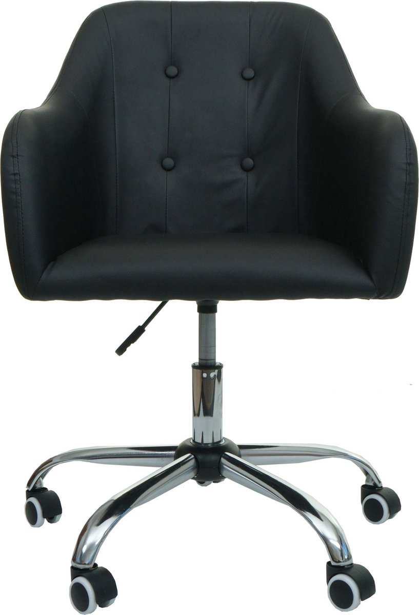 Bureaustoel MCW-L92, bureaustoel bureaustoel computerstoel bureaustoel, met armleuning ~ kunstleer zwart