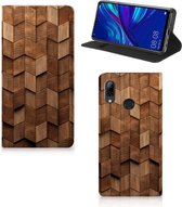 Book Wallet Case geschikt voor Huawei P Smart (2019) Wooden Cubes