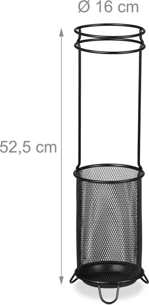 Standaard metaal ronde voet 12x26 cm. zwart