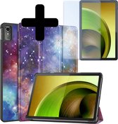 Hoes Geschikt voor Lenovo Tab M10 5G Hoes Luxe Hoesje Book Case Met Screenprotector - Hoesje Geschikt voor Lenovo Tab M10 5G Hoes Cover - Galaxy