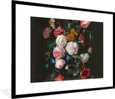 Cadre photo avec affiche - Nature morte avec des fleurs dans un vase en verre - Peinture de Jan Davidsz. de Heem - 80x60 cm - Cadre pour affiche