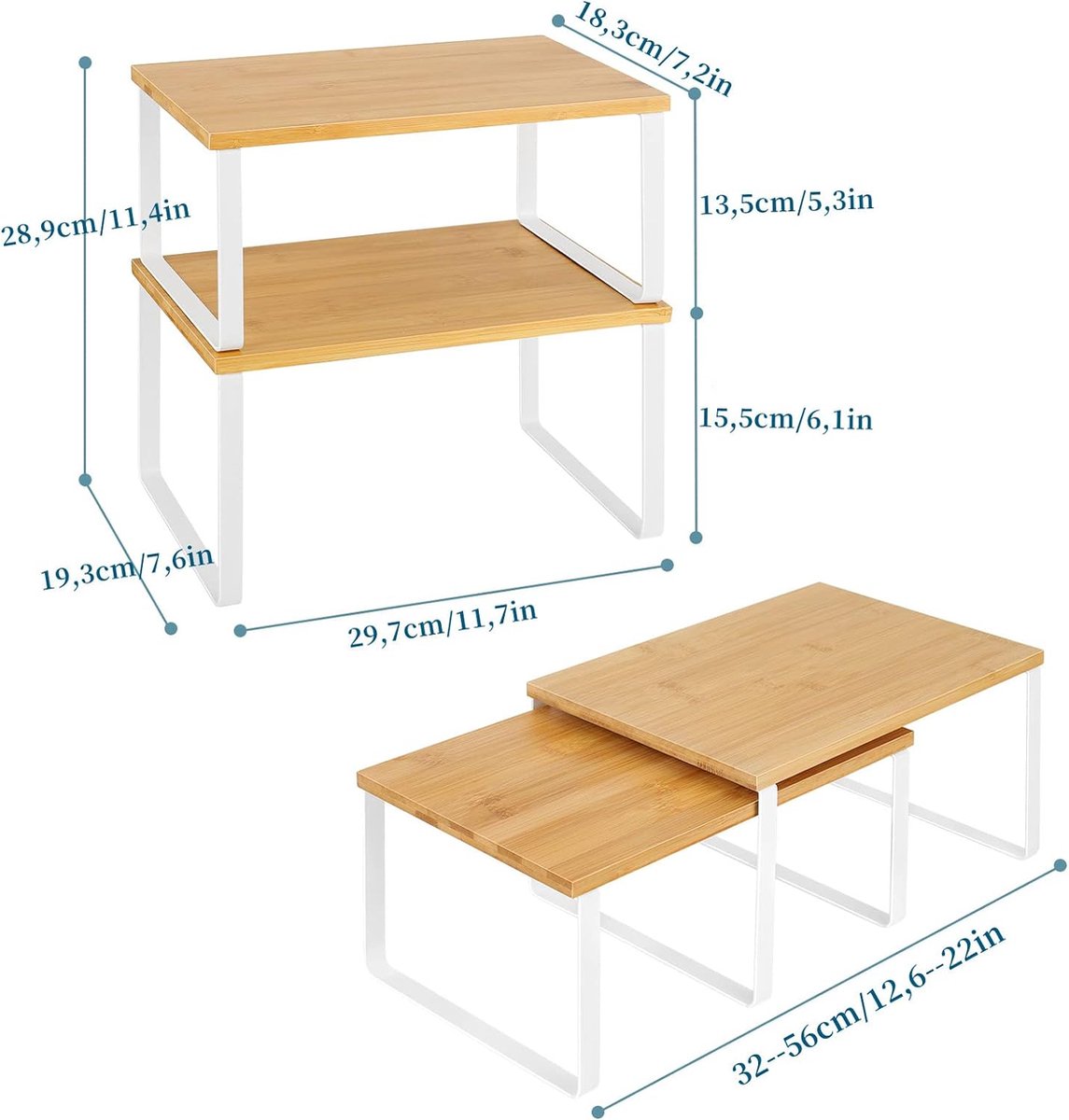 Goozii Lot De 4 étagères Empilables Pour Comptoir De Cuisine