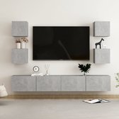 The Living Store TV-meubel Betongrijs - Bewerkt hout - 100x30x30 cm (L) - 30.5x30x30 cm (S)