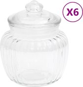 The Living Store Opbergpottenset - Glas - 9 x 14 cm - 500 ml - Transparant