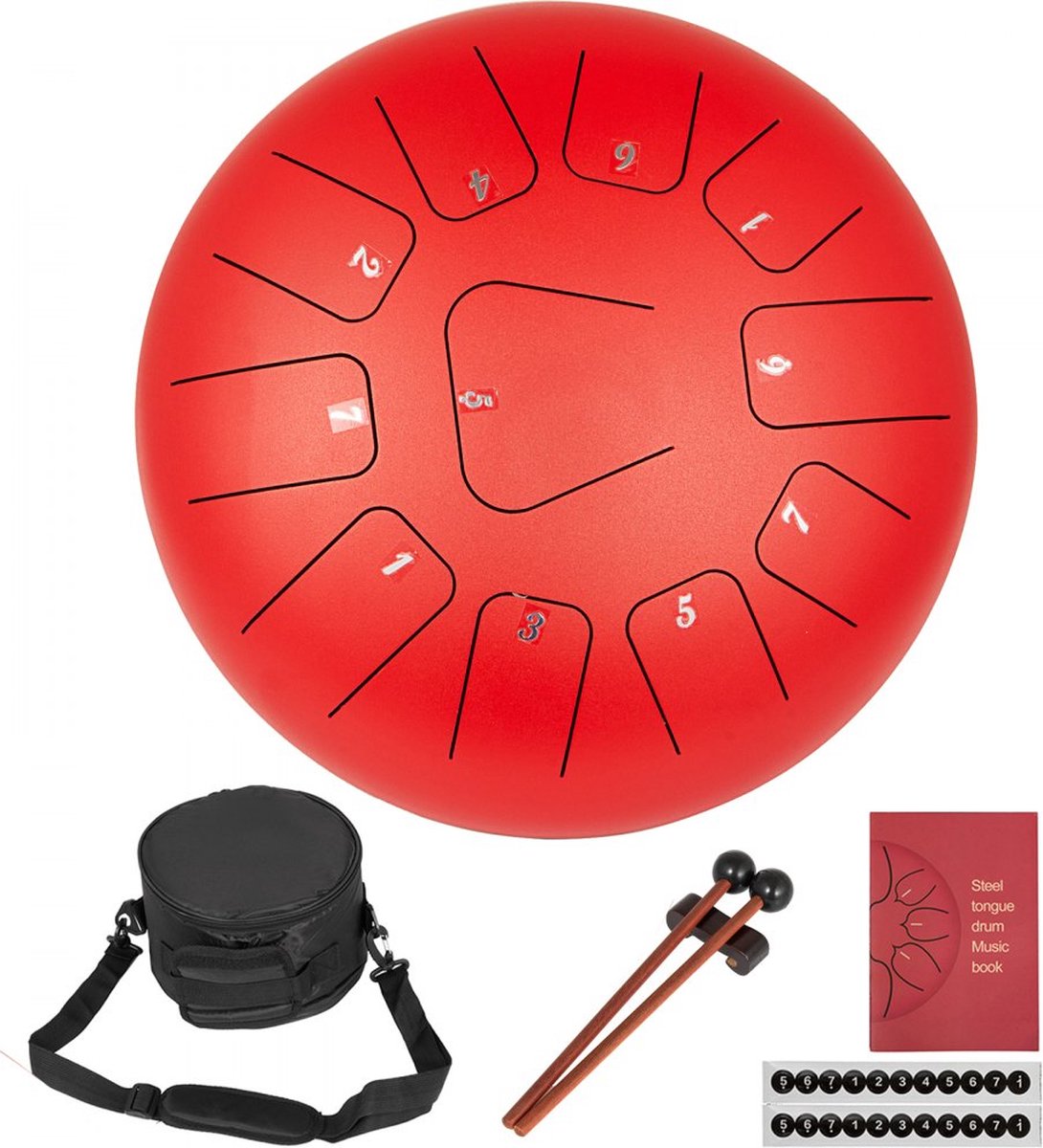Tambour à langue en acier de 8 pouces, 11 notes, tambour à main avec maillet  de tambour, sac de tambour pour la méditation et le yoga