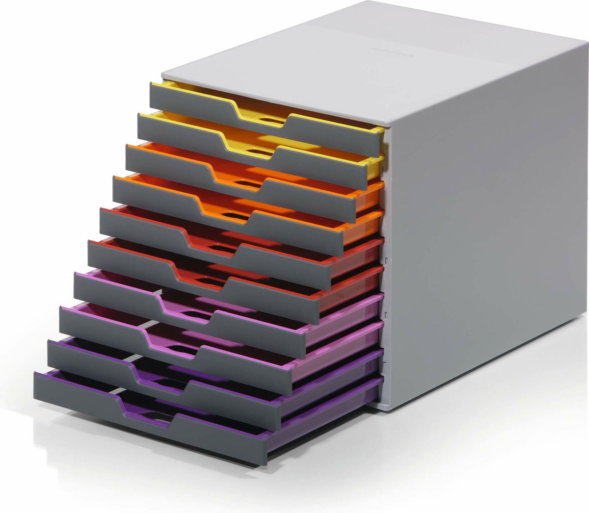 Durable ladenkast VARICOLOR® 10 - Lichtgrijs/meerkleurig - 10 laden - A4