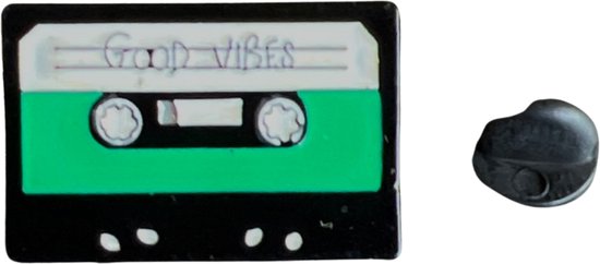 Cassettebandje Cassettedeck Tape Emaille Pin 2.9 cm / 1.9 cm / Zwart Groen Wit