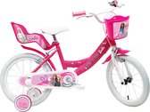 Vélo Barbie 16 pouces avec pneus pneumatiques, siège de poupée et panier