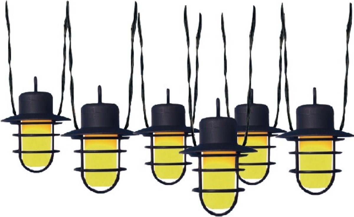 Benson Solar Flame Effect LED Lichtsnoer - 2 meter - Set van 6 lampjes