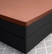 Premium katoen/satijn hoeslaken bruin - 120x200 (twijfelaar) - zacht en ademend - luxe en chique uitstraling - subtiele glans - ideale pasvorm