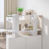 The Living Store Boekenkast Hoogglans Wit 80x30x51 cm - Bewerkt Hout