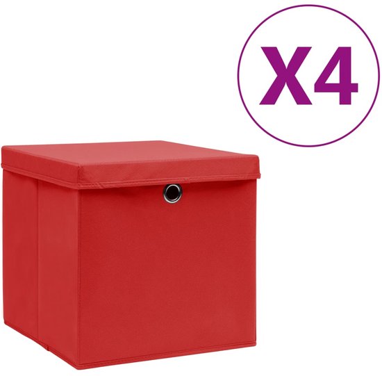 vidaXL Lot de 10 Boîtes de rangement Bleu 28 x 28 x 28 cm - Opbergbox - Organiseur de placard - Opbergbox pliable