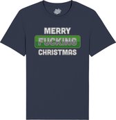 Merry F*cking Christmas - Foute Kersttrui Kerstcadeau - Dames / Heren / Unisex Kleding - Grappige Kerst Outfit - T-Shirt - Unisex - Navy Blauw - Maat 3XL