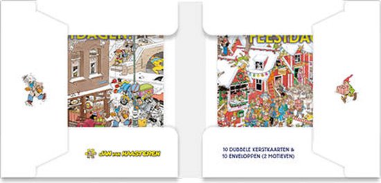 Cartes - Noël - Jan van Haasteren - Décoration du sapin/Chutes du Père Noël - 10 pcs.