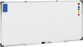 The Living Store Magnetisch Whiteboard - 110 x 60 cm - Gelakt staal - Aluminium frame