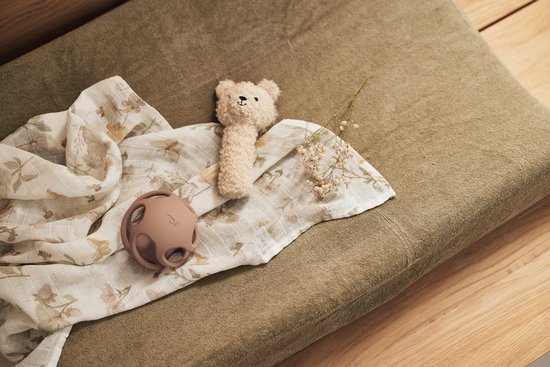 Jollein - Aankleedkussenhoes Badstof 50x70cm - Zachte Hoes Baby Aankleedkussen - Olive Green — afbeelding 4