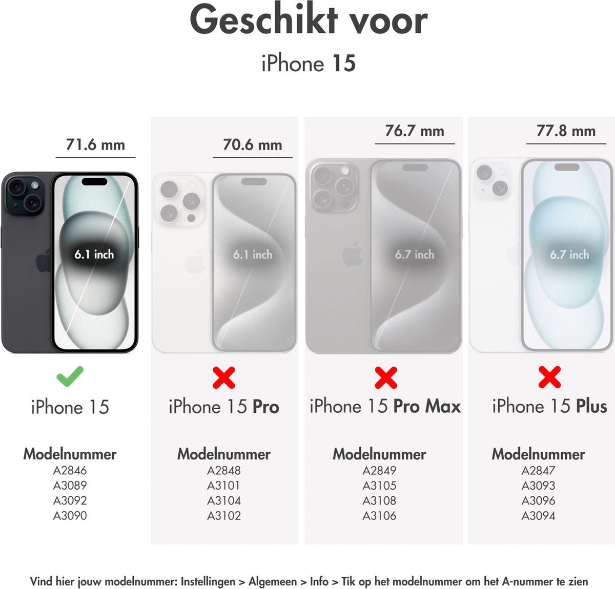 iPhone 15 Bookcase hoesje - dbramante1928 - Effen Zwart - Leer