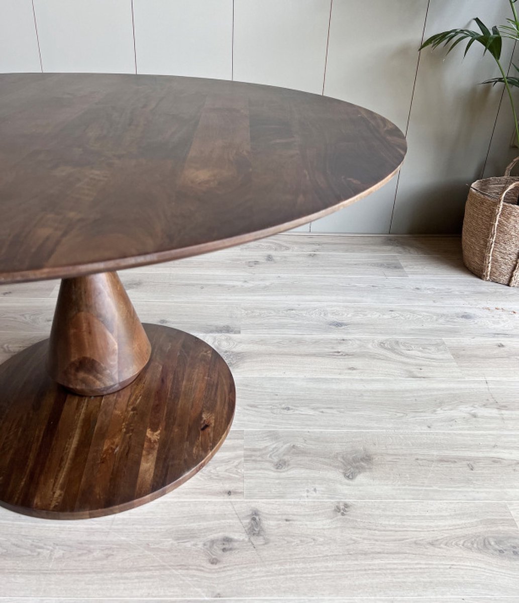 Old Inn - Eettafel Mango Rond Walnoot 150cm