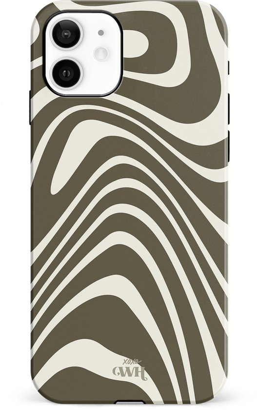 Boogie Wonderland Vert - Double Couche - Coque rigide adaptée à la coque iPhone 11 - Coque imprimé vagues vert - Housse de protection antichoc adaptée à la coque iPhone 11 - Coque avec imprimé vagues vert