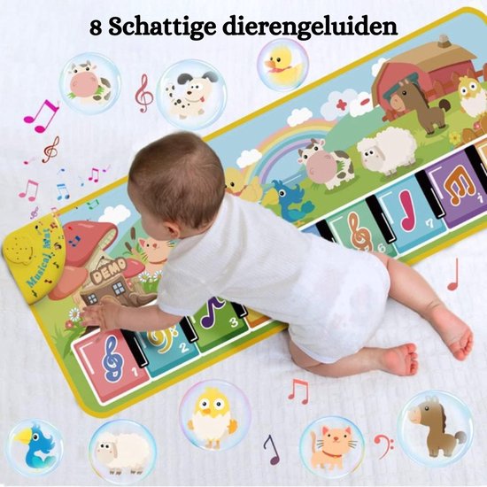 JollyToddler - Blanket de piano - Tapis de piano - Tout-petits - Bébé -  Musique 