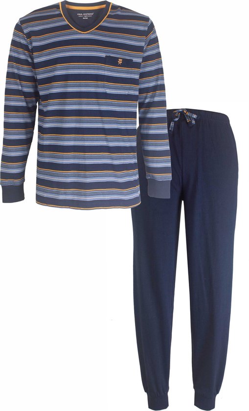 Paul Hopkins - Heren Pyjama - 100% Katoen - Donker Blauw - Maat S
