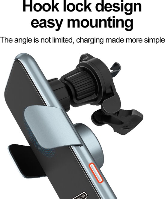 PRUKEU Qi Magnetische Draadloze Autolader 15W compatibel met Mag-Safe, voor iPhone 12/13/14/15/16 Pro/MAX/min