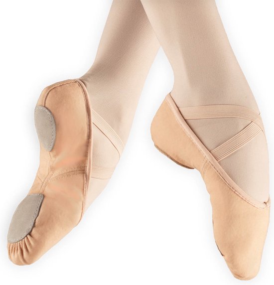 Balletschoenen Splitzool | ROZE | “StretchPro” | Stretch canvas | Balletschoen voor meisje | Vegan | Maat 38