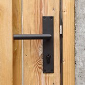 Hermic - Deurbeslag inclusief slotset met sleutels - Voor tuinpoort of schuttingpoort - Zwart poedercoat - UIT-171