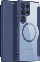 Dux Ducis - Telefoonhoesje geschikt voor Samsung Galaxy S23 Ultra - Skin X Pro Book Case Series - Blauw