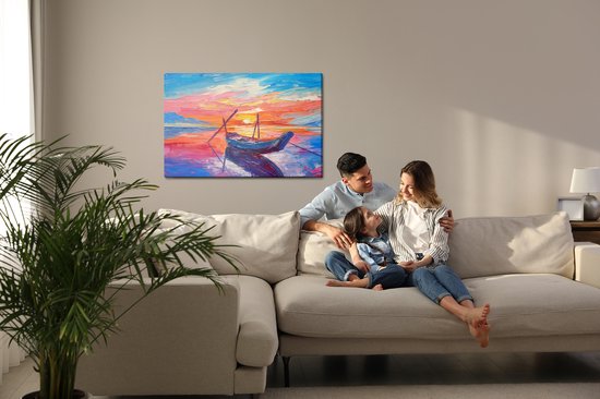 Peinture Roi - Toile Peinture Bateaux de pêche en mer - 70 x 50 cm