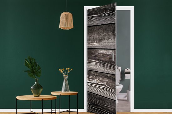 Sticker de porte Rétro - Planches - Bois - Robuste - 90x215 cm - Poster de porte