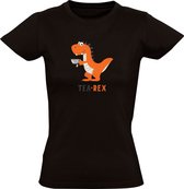 Tea-rex Dames T-shirt - dino - thee - woordgrap - dinosaurus - woordspeling - humor - grappig