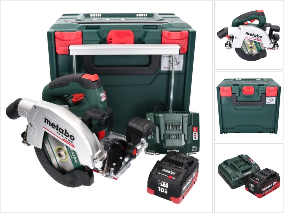 Metabo KS 18 LTX 66 BL Accucirkelzaag 18 V 165 mm + 1x accu 10.0 Ah + lader + metaBOX
