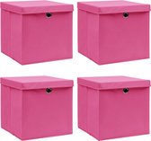 The Living Store Opbergboxen - Inklapbaar - 32 x 32 x 32 cm - Roze