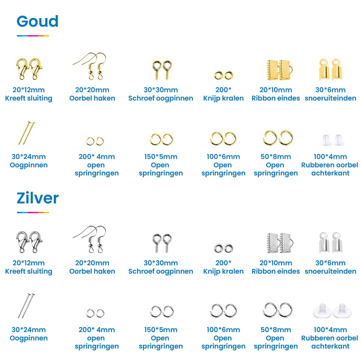 YONO Sieraden Maken Pakket - Oorbellen - Ketting - Armbandjes - Starterspakket Volwassenen - Set — afbeelding 4