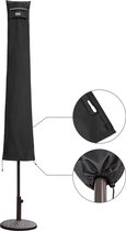 beschermhoes voor parasol met diameter van 350 cm, dubbele parasolhoes, 100% polyester, zwart