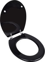 Bol.com The Living Store Toiletbril Universeel - MDF - Verstelbaar - Zwart - 45 x 36 x 5 cm aanbieding