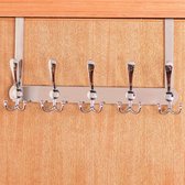 Deurhanger, over deurhaken hanger, deurhangers voor slaapkamers, roestvrijstalen haken over deurkaphaken (zilver, 1 stuk)