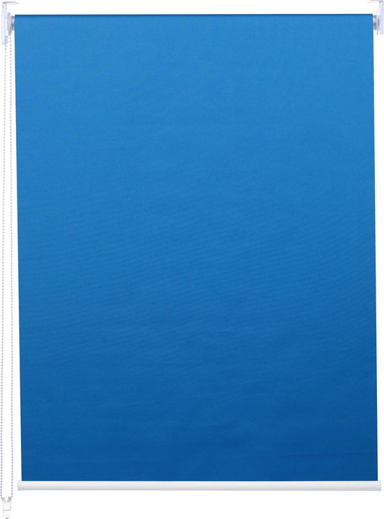 Rolgordijn MCW-D52, raamrolgordijn zijtrekgordijn, 90x230cm zonwering verduisterend ondoorzichtig ~ blauw